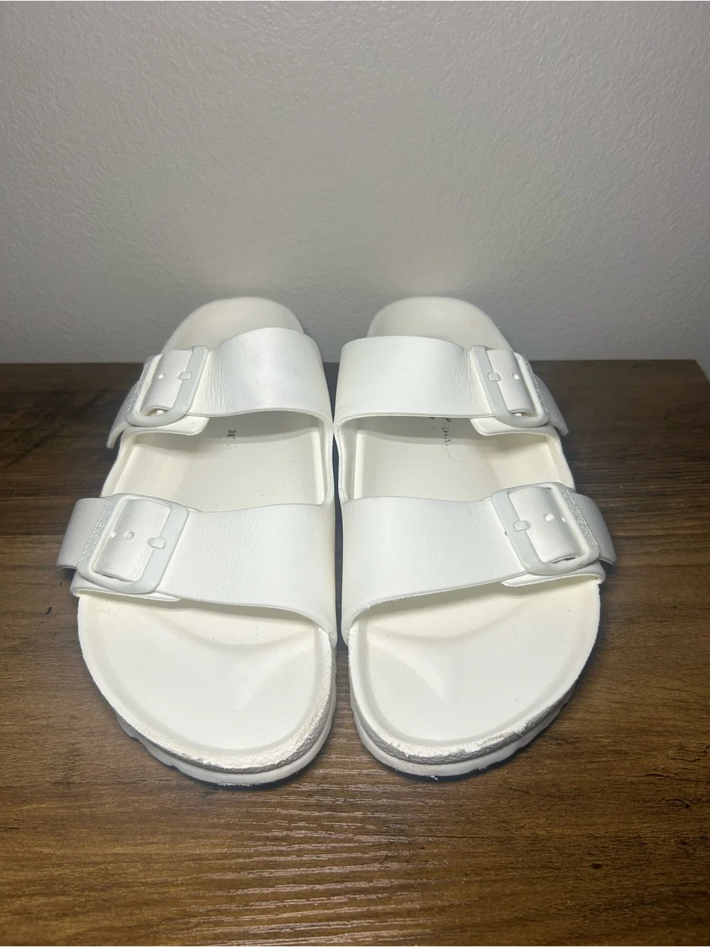 Birkenstock White Double-Buckle Sandals